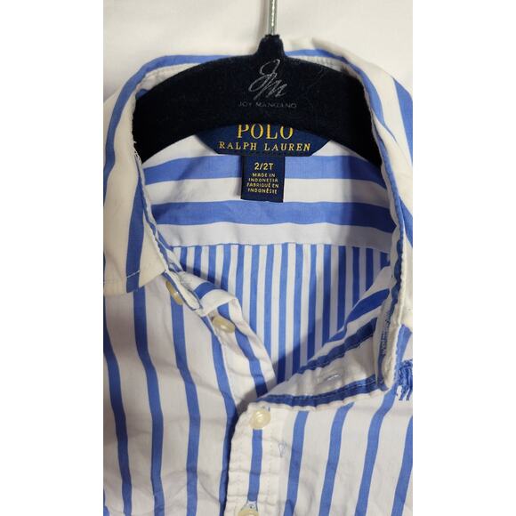Polo Ralph Lauren Girls Blue Pin Striped Belted Dress - Picture 3 of 5